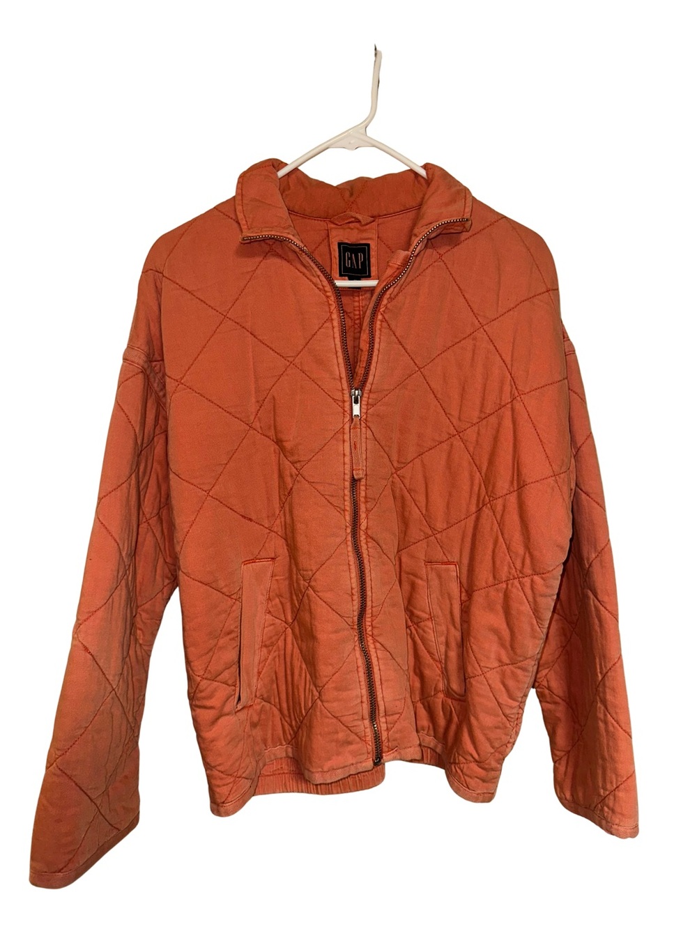 GAP Quilted Puffer Jacket in Rust Orange